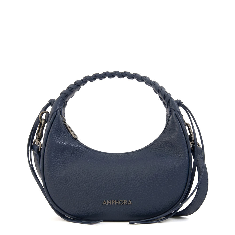 Cartera corte oval musa pequeña azul oscuro