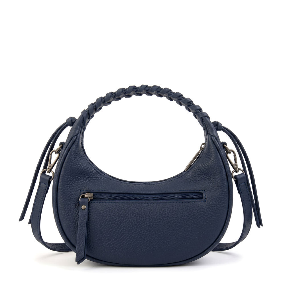 Cartera corte oval musa pequeña azul oscuro