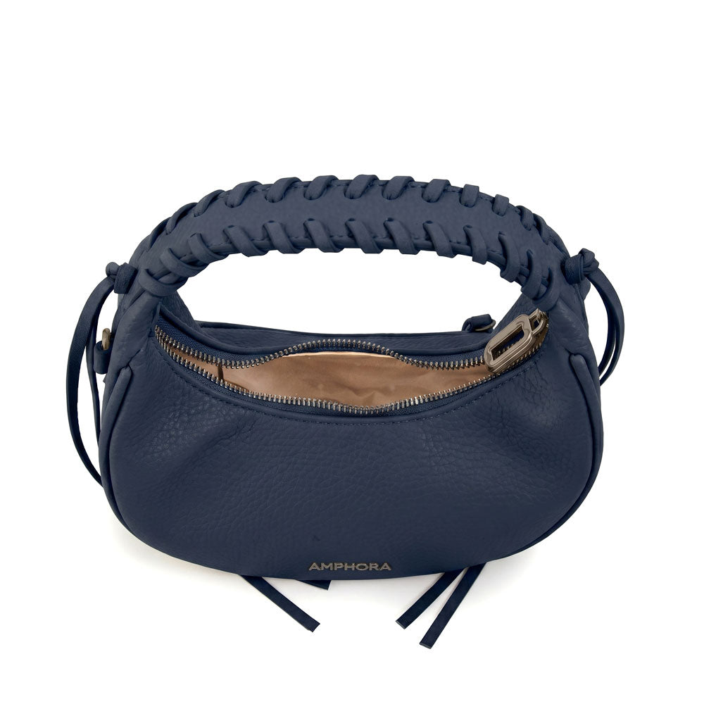 Cartera corte oval musa pequeña azul oscuro