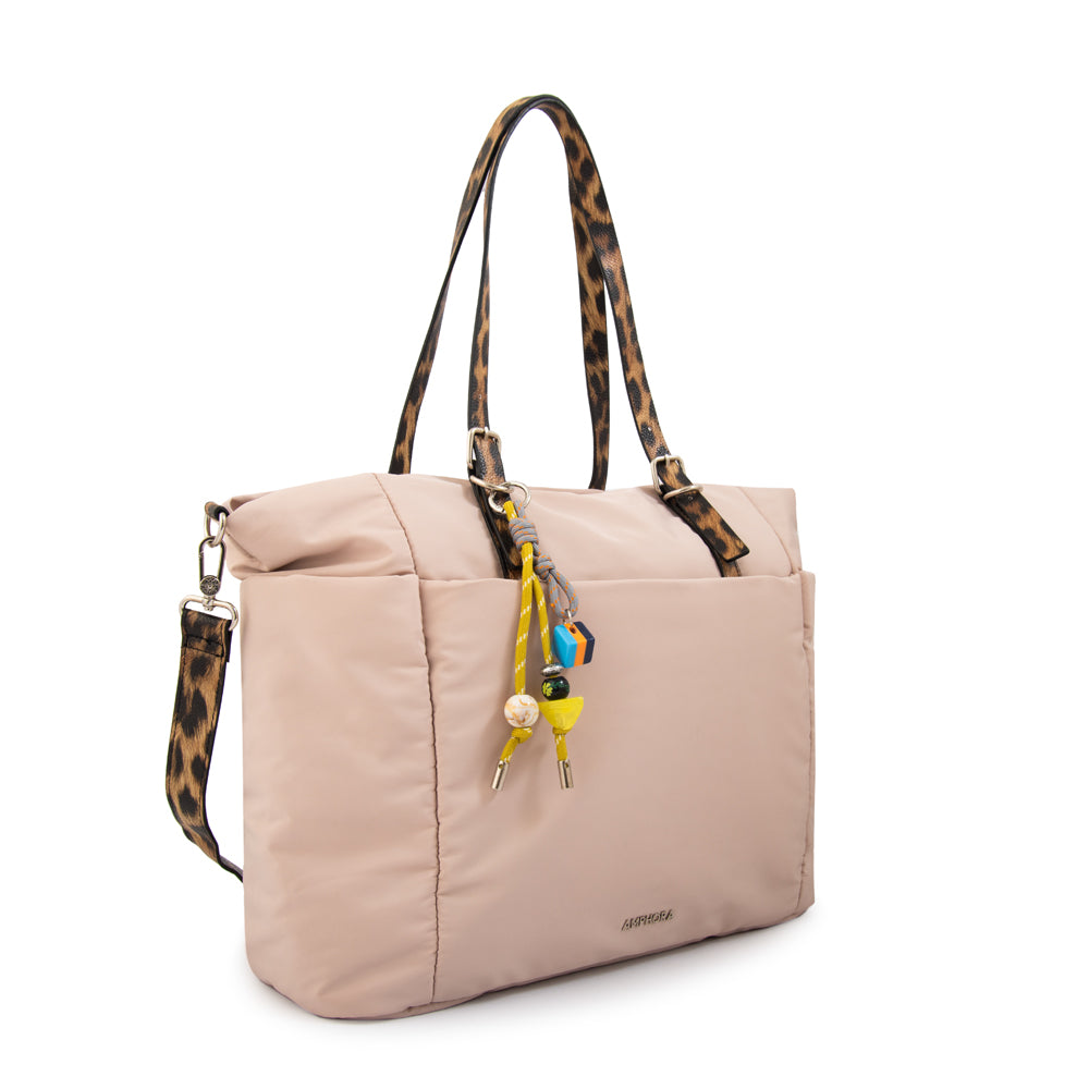 Cartera tote porta notebook lily beige