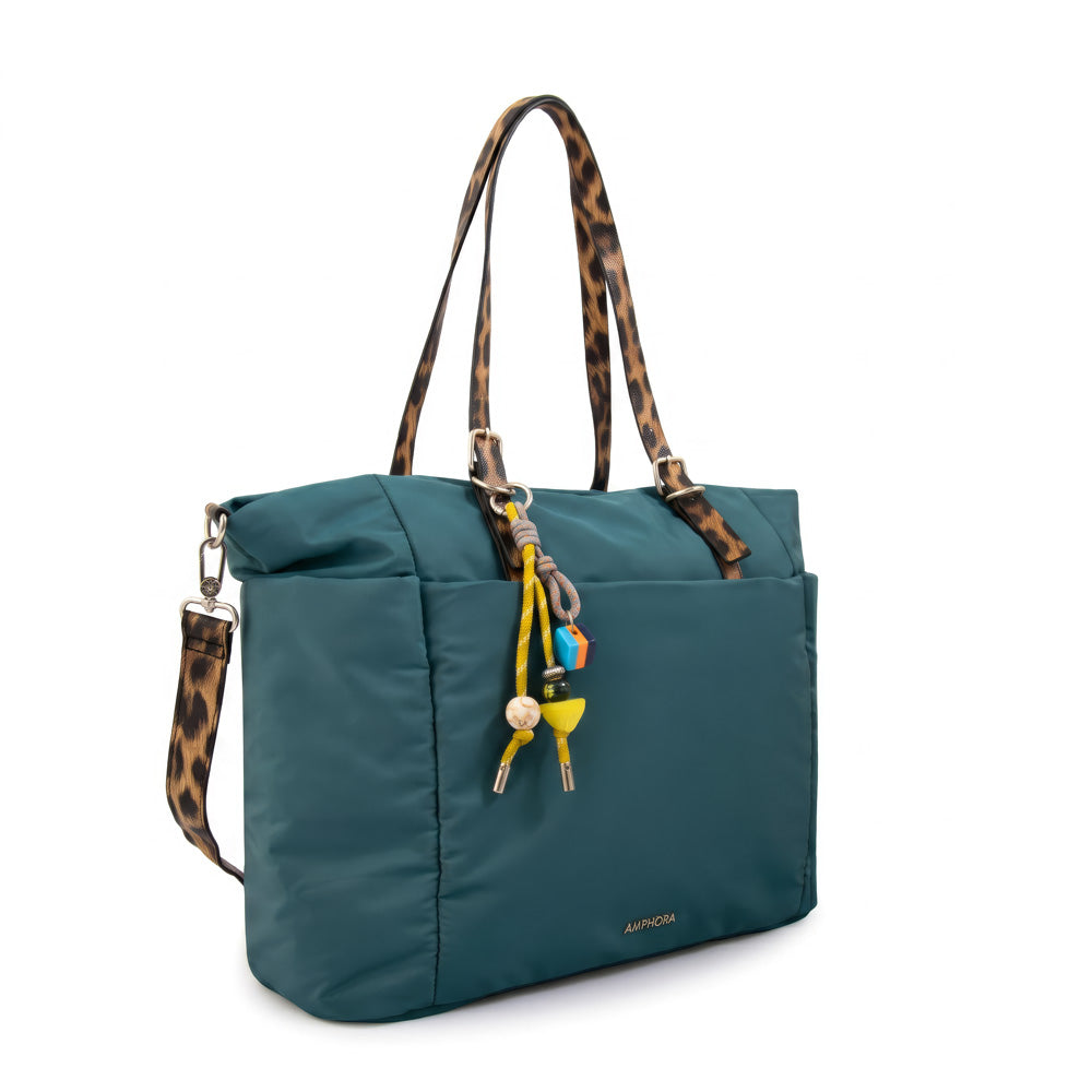 Cartera tote porta notebook lily petroleo