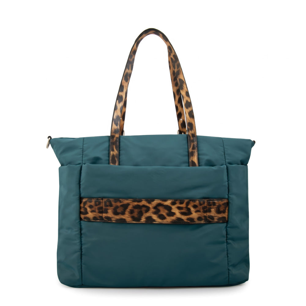 Cartera tote porta notebook lily petroleo