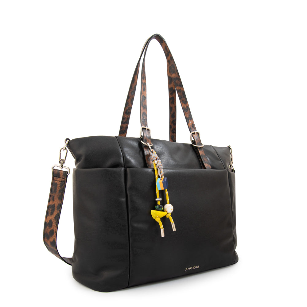 Cartera tote porta notebook lily negro