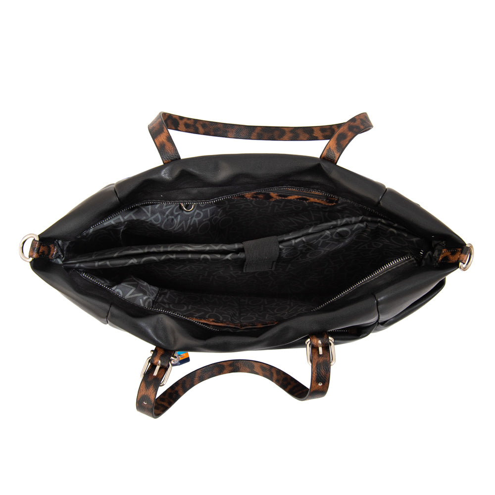 Cartera tote porta notebook lily negro