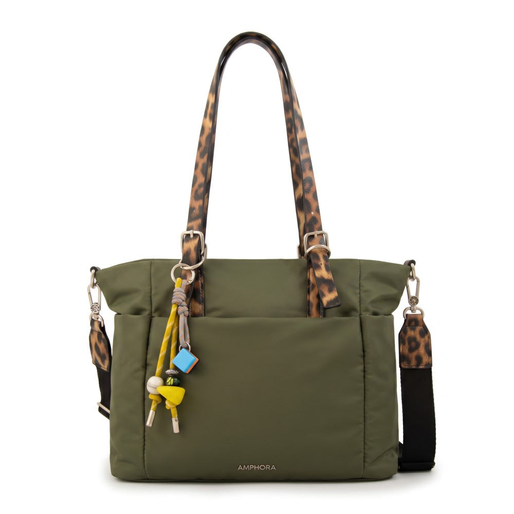 Cartera tote lily verde oliva