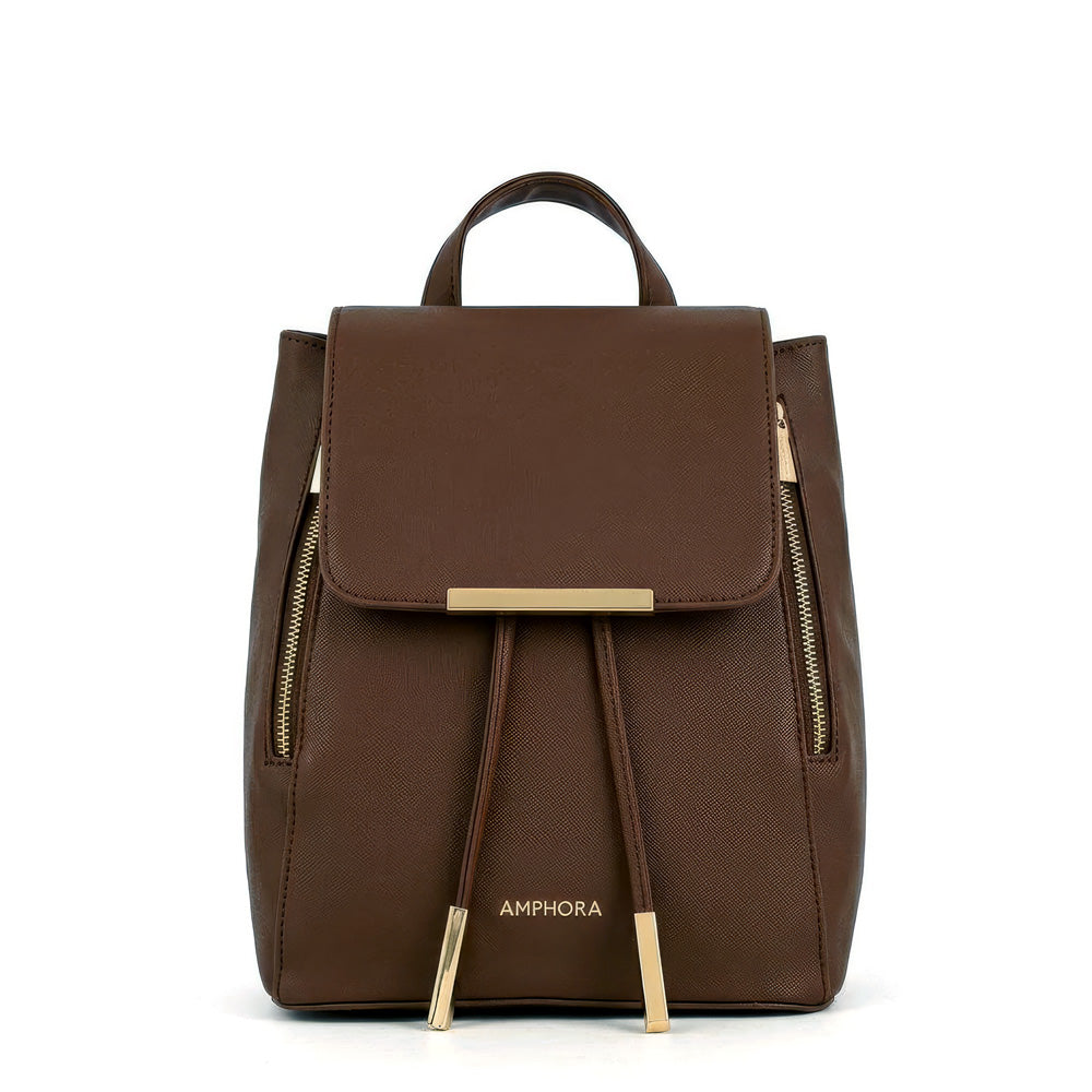 Mochila con tapa kirkli café