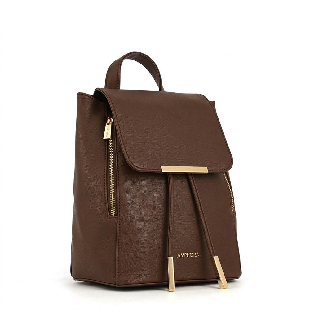 Mochila con tapa kirkli café