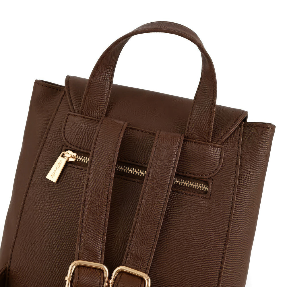 Mochila con tapa kirkli café