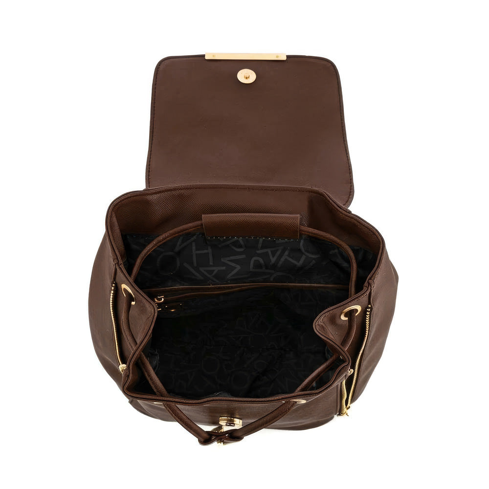 Mochila con tapa kirkli café