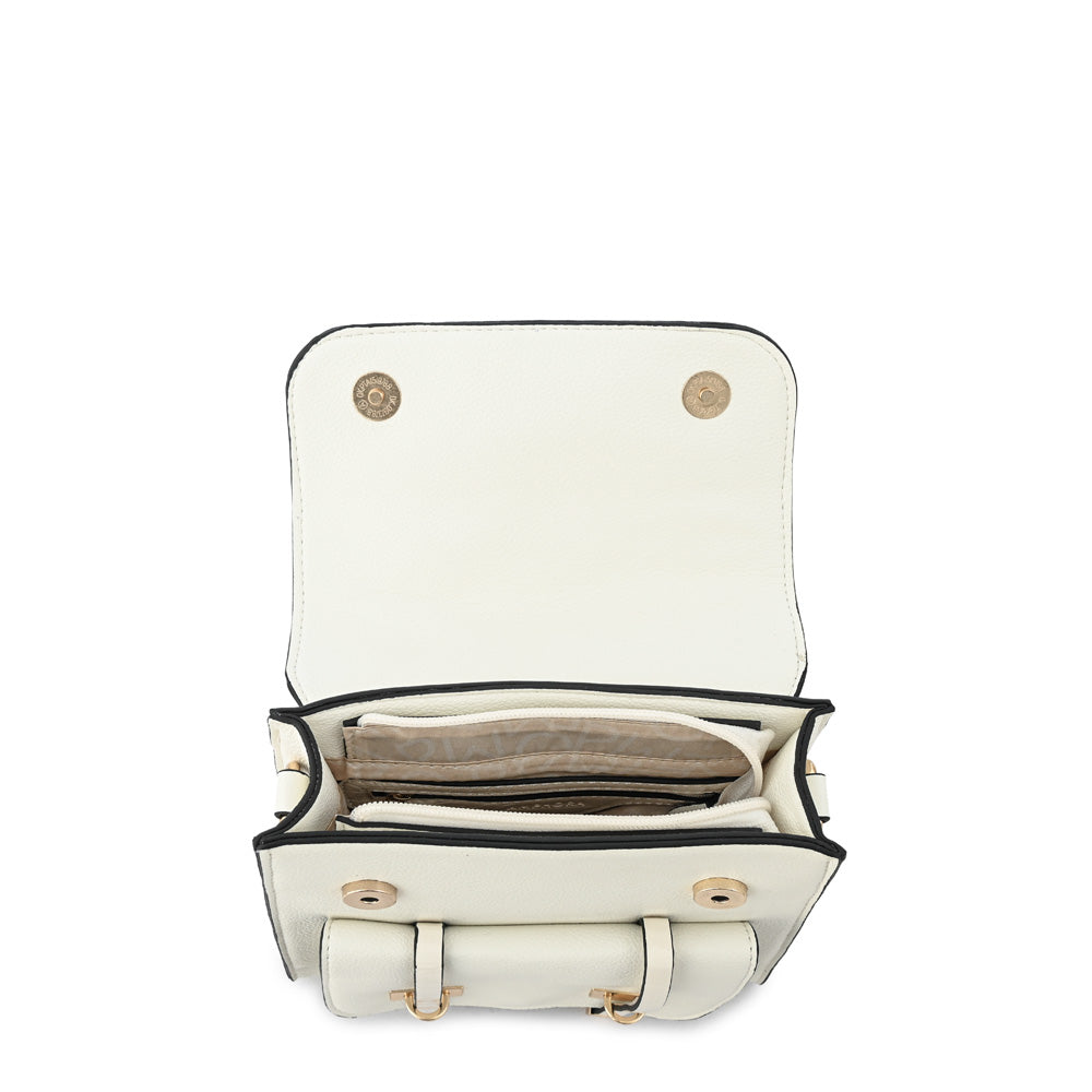 Mochila con tapa pequeña kelly blanco