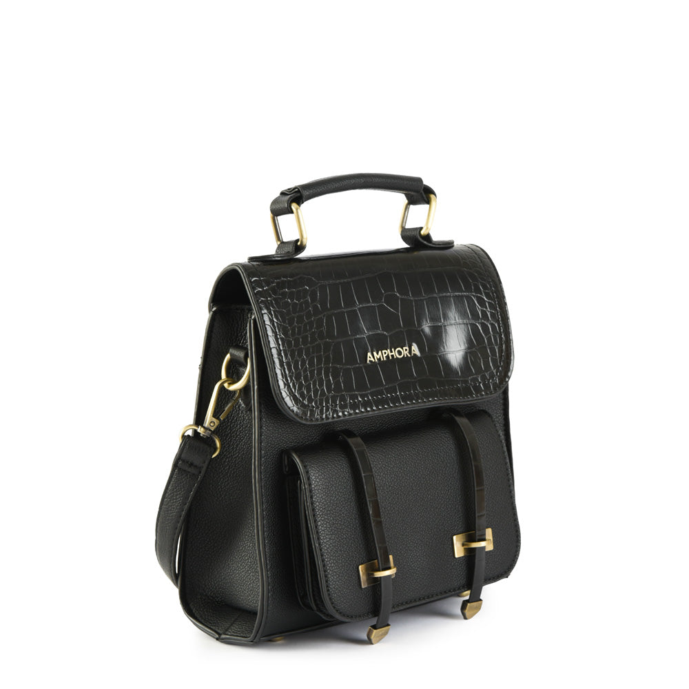 Mochila con tapa kelly pequeña negro especial