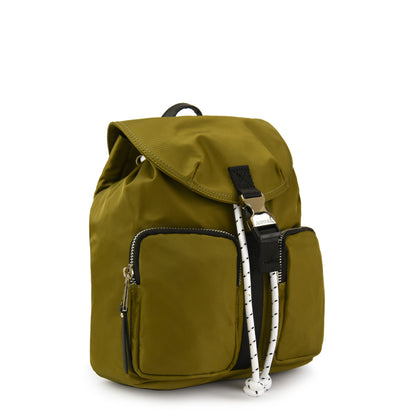 Mochila Con Tapa Grande Birambi Verde Oliva