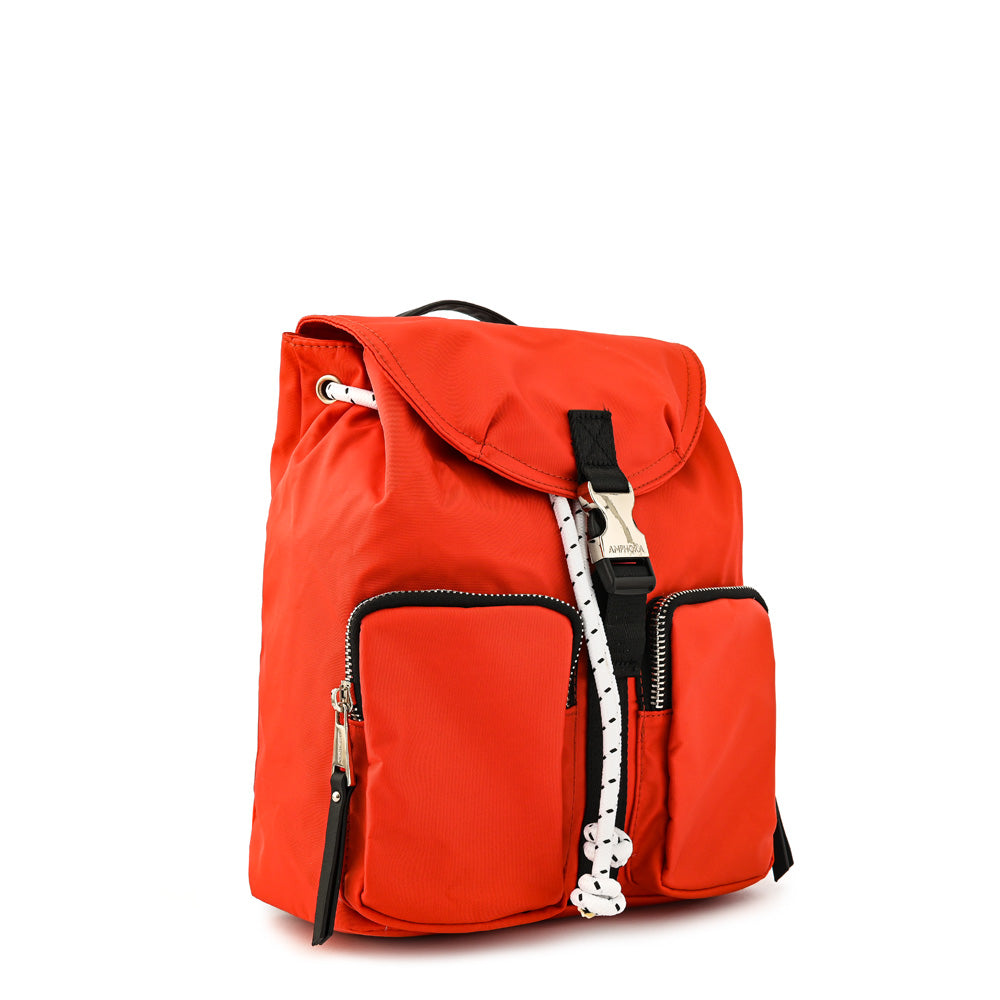 Mochila birambi con tapa rojo tomate