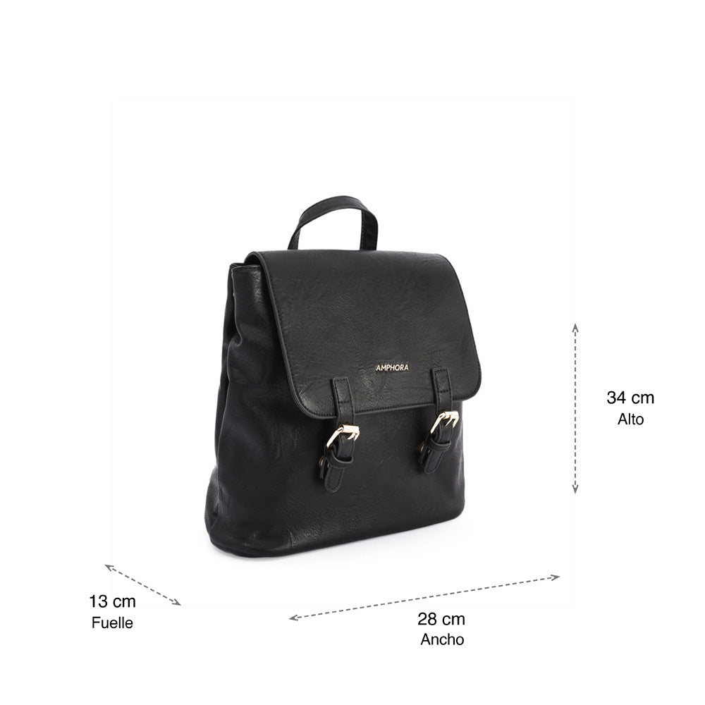 Mochila con tapa aimar mediana negro