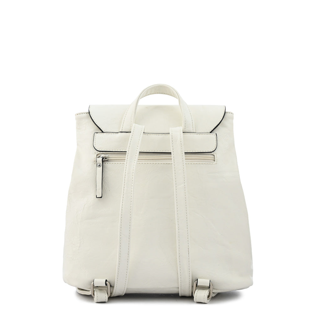 Mochila con tapa aimar mediana blanco