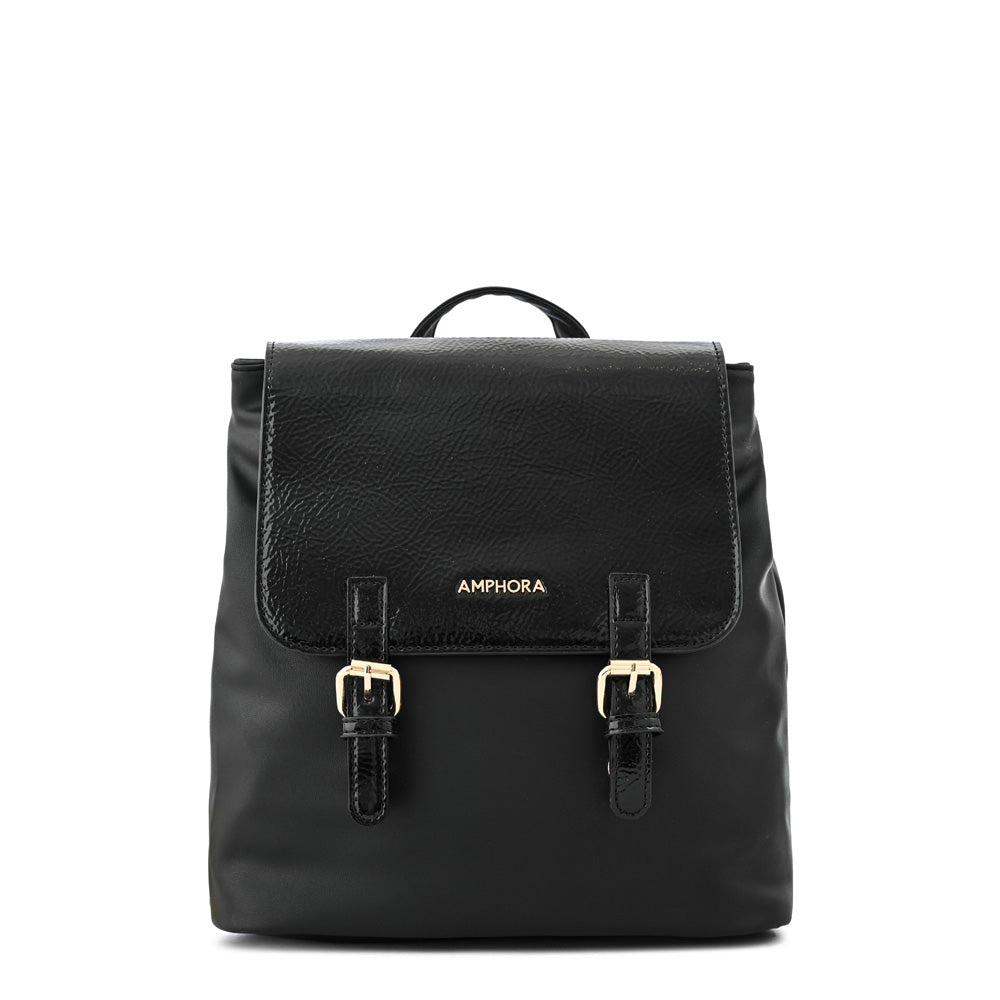 Mochila con tapa aimar mediana negro especial