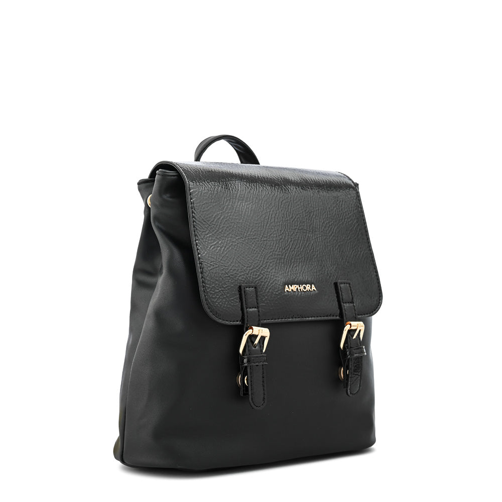Mochila con tapa aimar mediana negro especial
