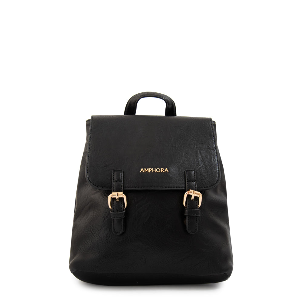 Mini Mochila con tapa aimar mediana negro