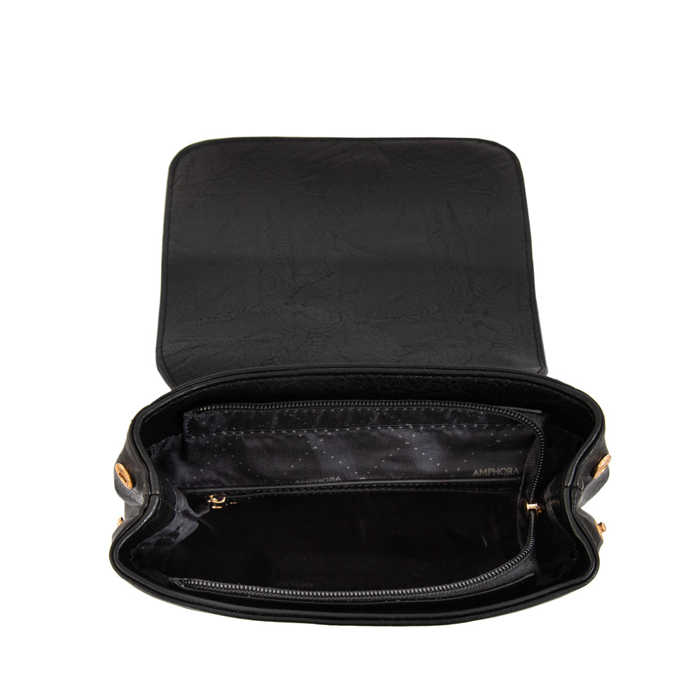 Mini Mochila con tapa aimar mediana negro