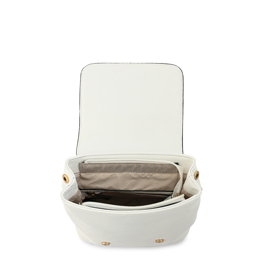 Mini Mochila con tapa aimar mediana blanco