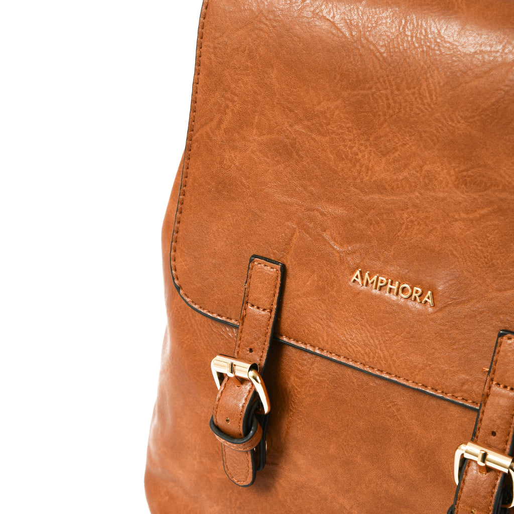 Mini Mochila con tapa aimar mediana café medio