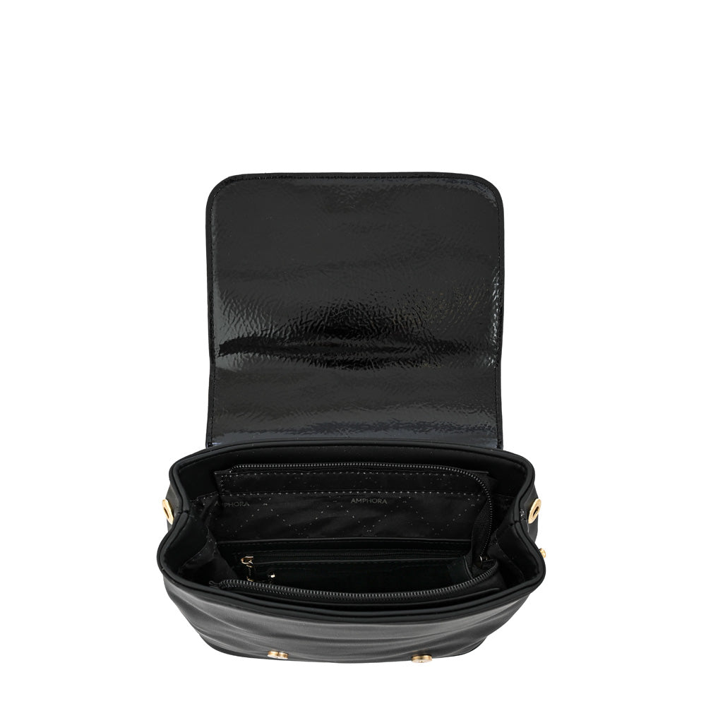 Mini Mochila con tapa aimar mediana negro especial