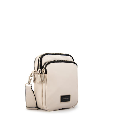 Cartera bandolera pequeña hibra blanco crudo