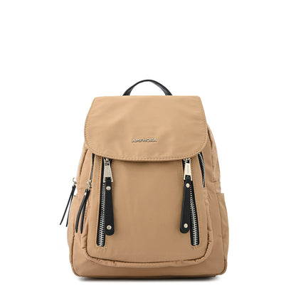 Mochila con tapa mediana crofia beige