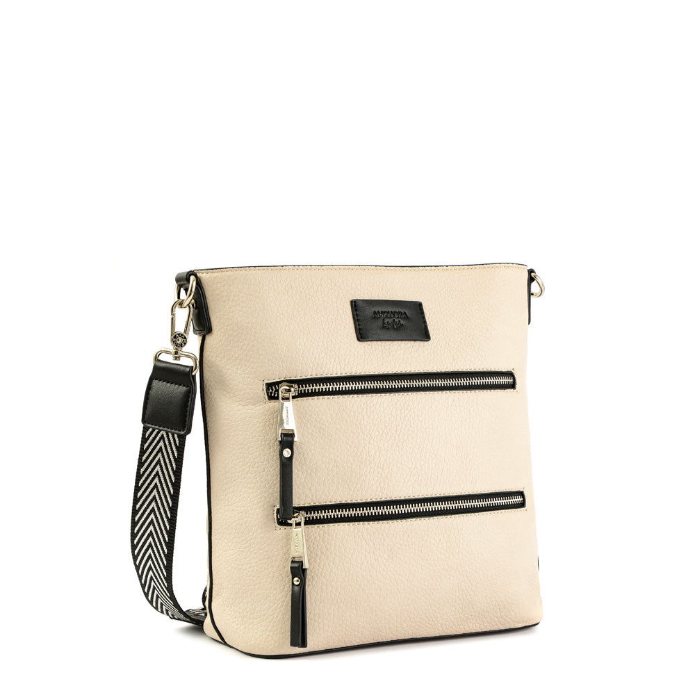 Cartera bandolera mediana nusser blanco crudo