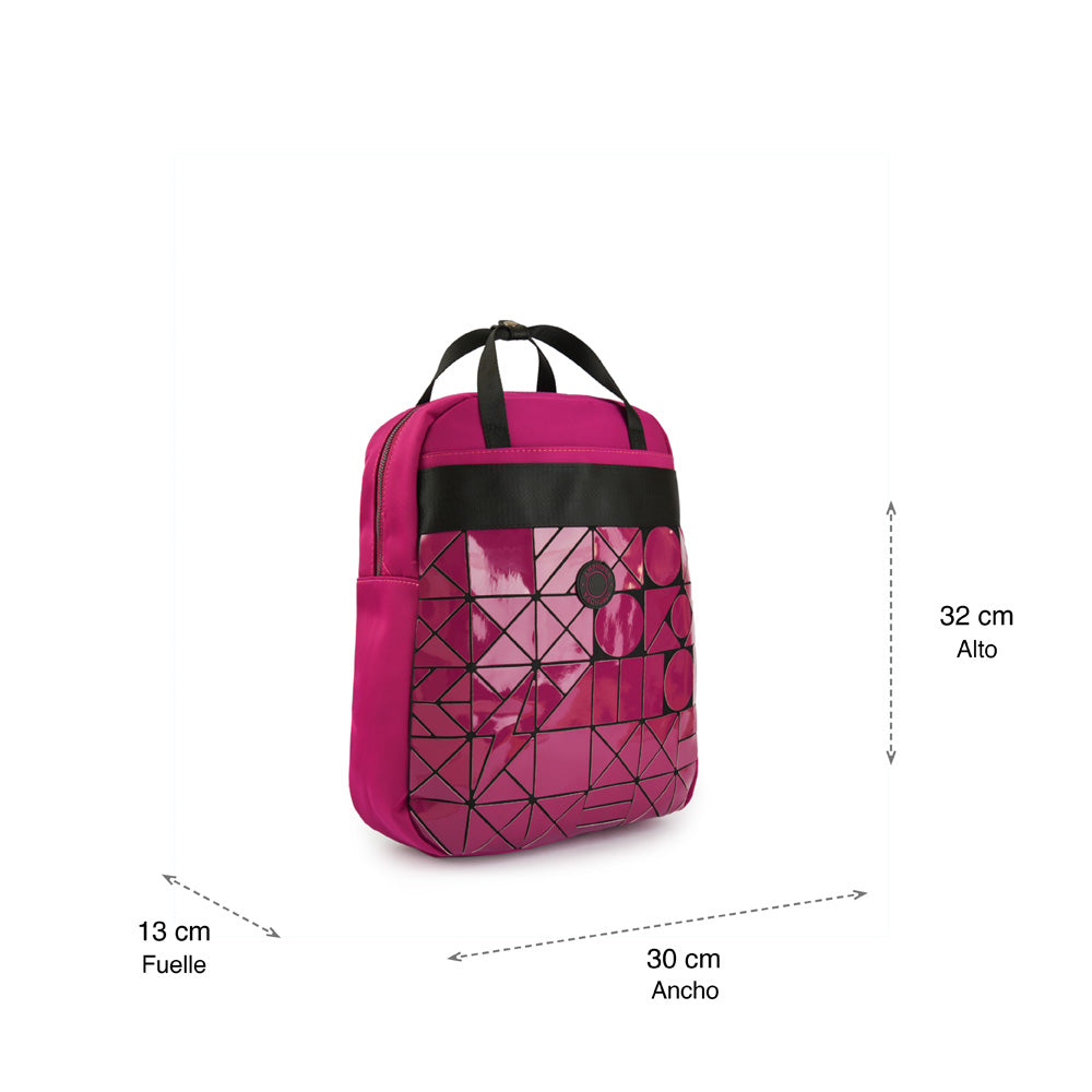 Mochila Porta Notebook Mediana Bonjour Fucsia