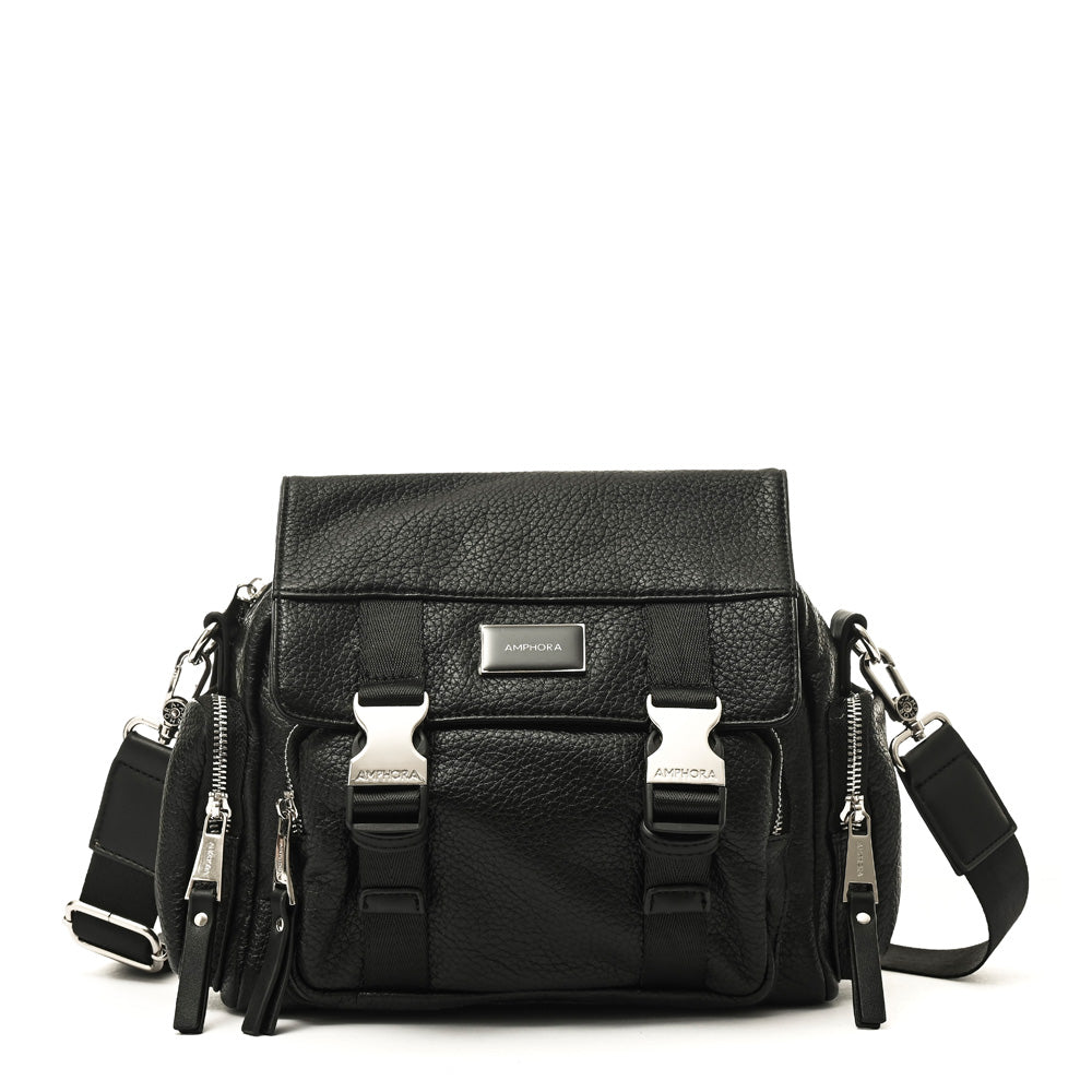 amphora dita cartera bandolera con tapa mediana negro