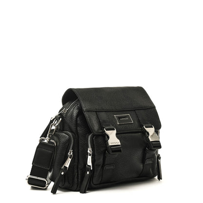 amphora dita cartera bandolera con tapa mediana negro