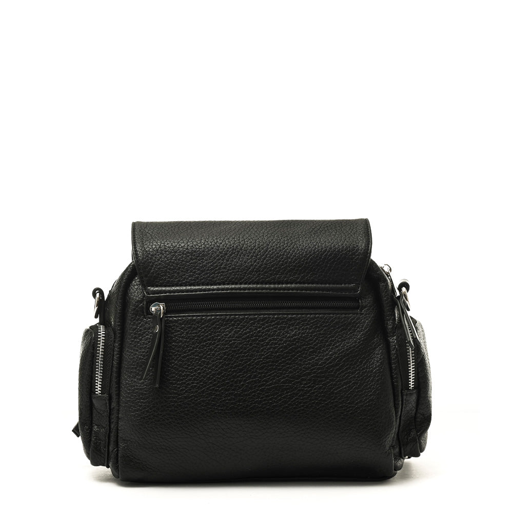 amphora dita cartera bandolera con tapa mediana negro