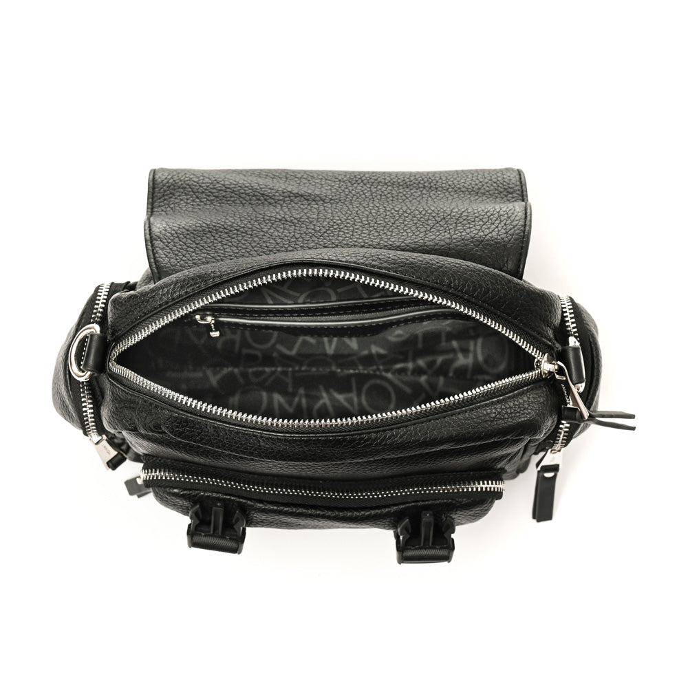 amphora dita cartera bandolera con tapa mediana negro