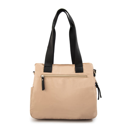 Cartera tote tres divisiones adelina mediana beige
