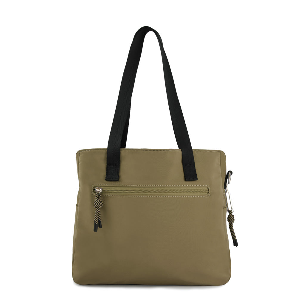 Cartera tote tres divisiones mediana adelina verde oliva