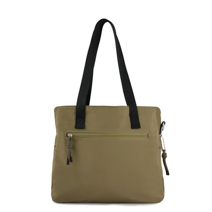 Cartera tote tres divisiones mediana adelina verde oliva