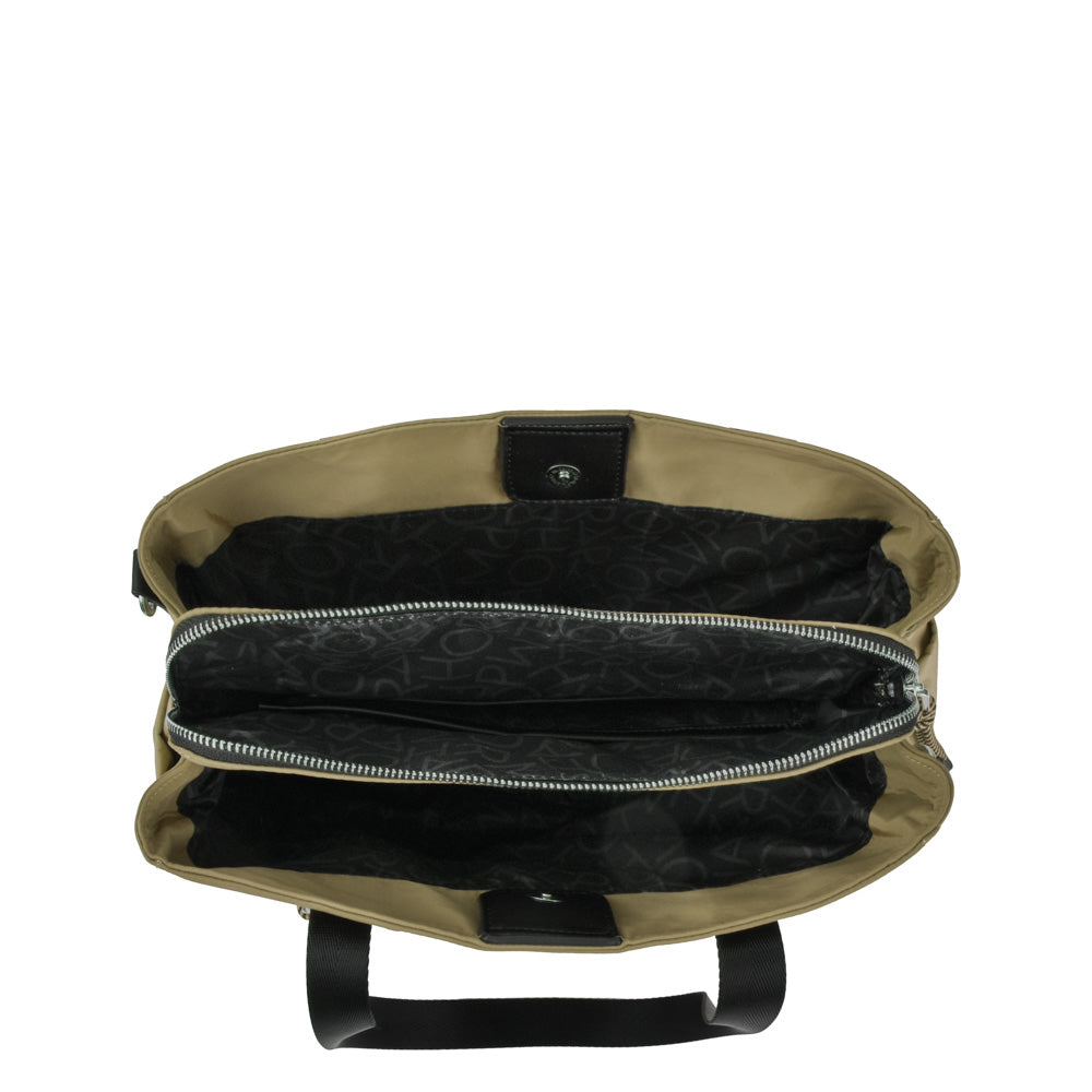 Cartera tote tres divisiones adelina mediana verde oliva