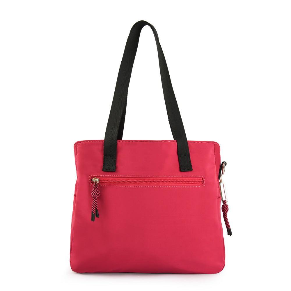 Cartera Dos Asas Tres divisiones adelina mediana fucsia