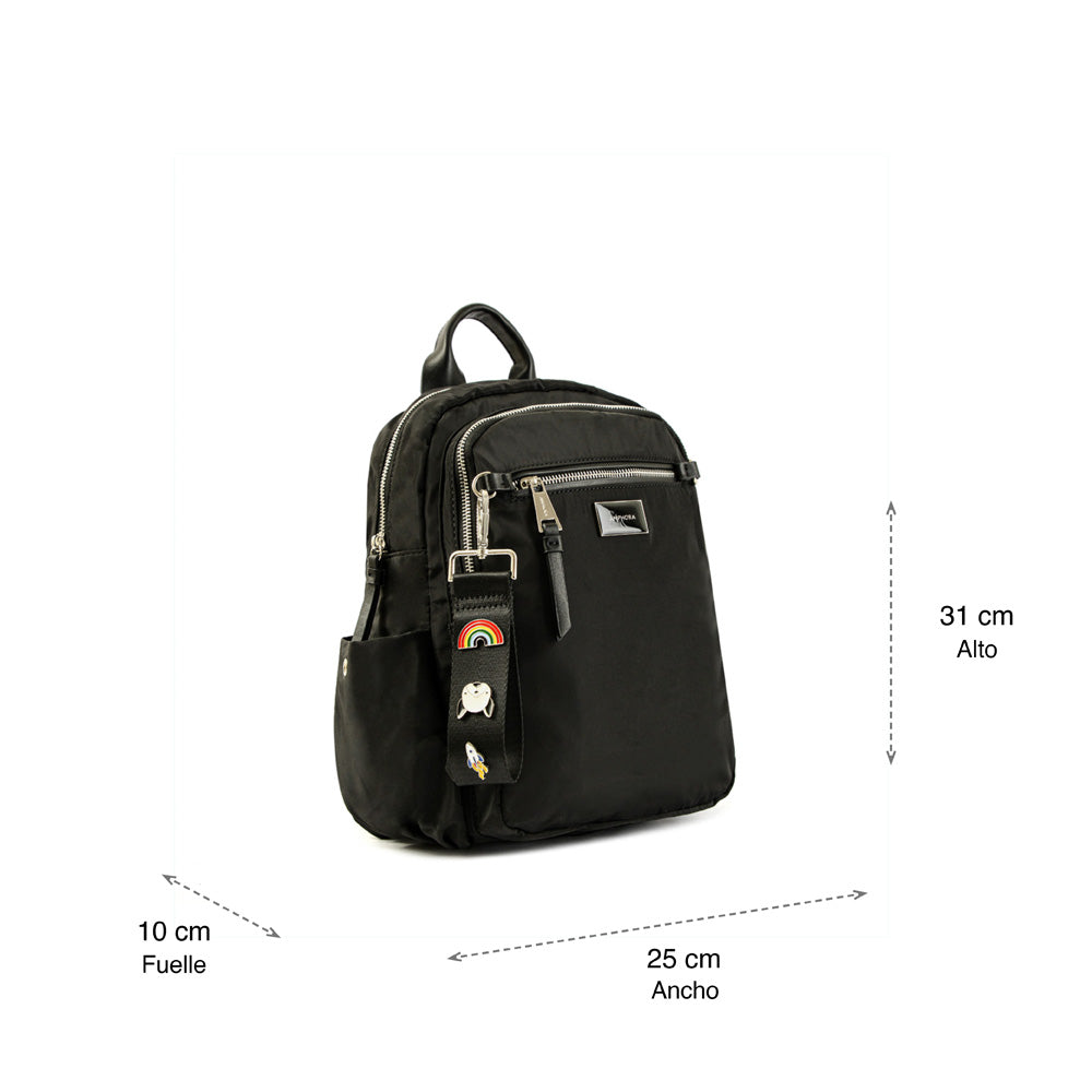 Mochila charlene mediana negro