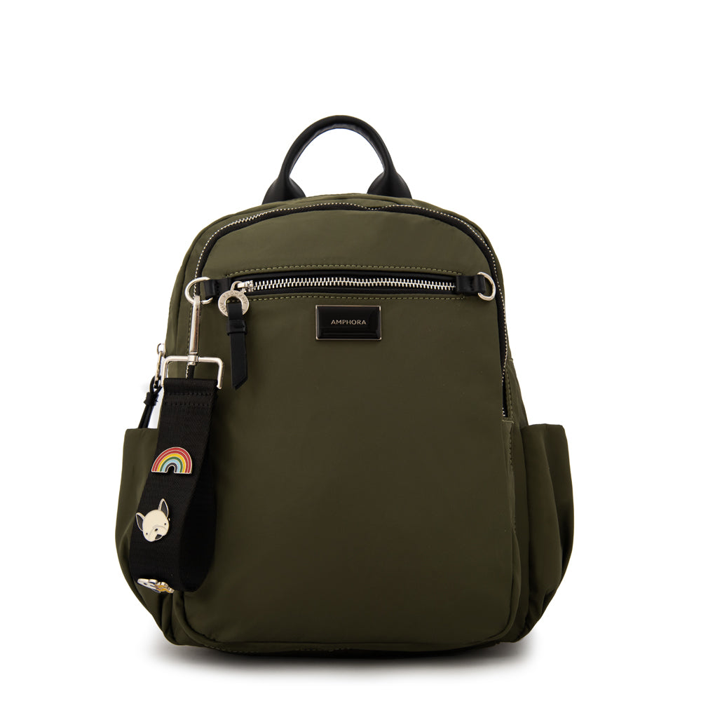 Mochila charlene mediana verde oliva