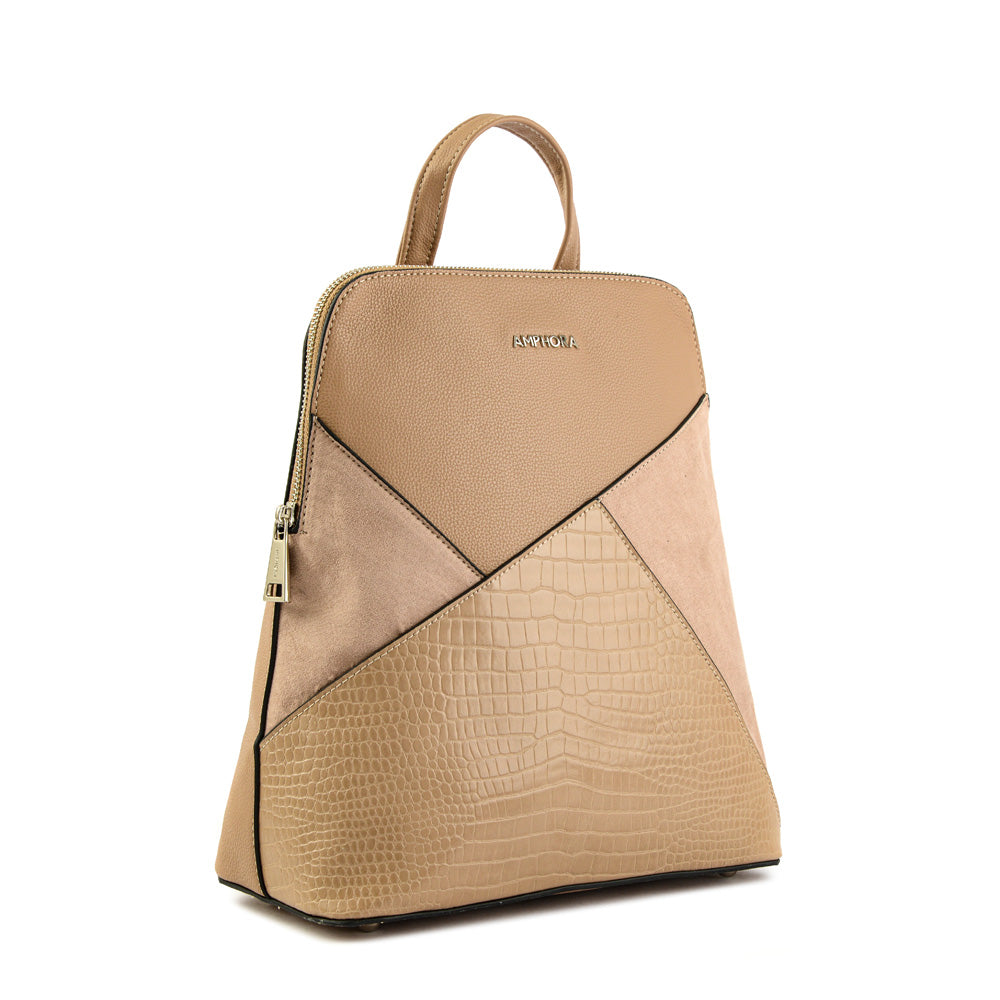Mochila corinne mediana taupe