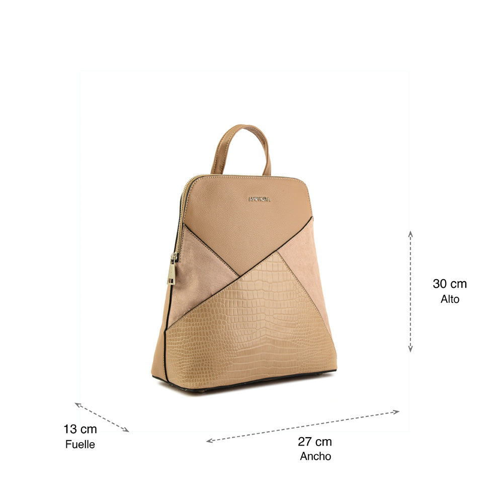 Mochila corinne mediana taupe