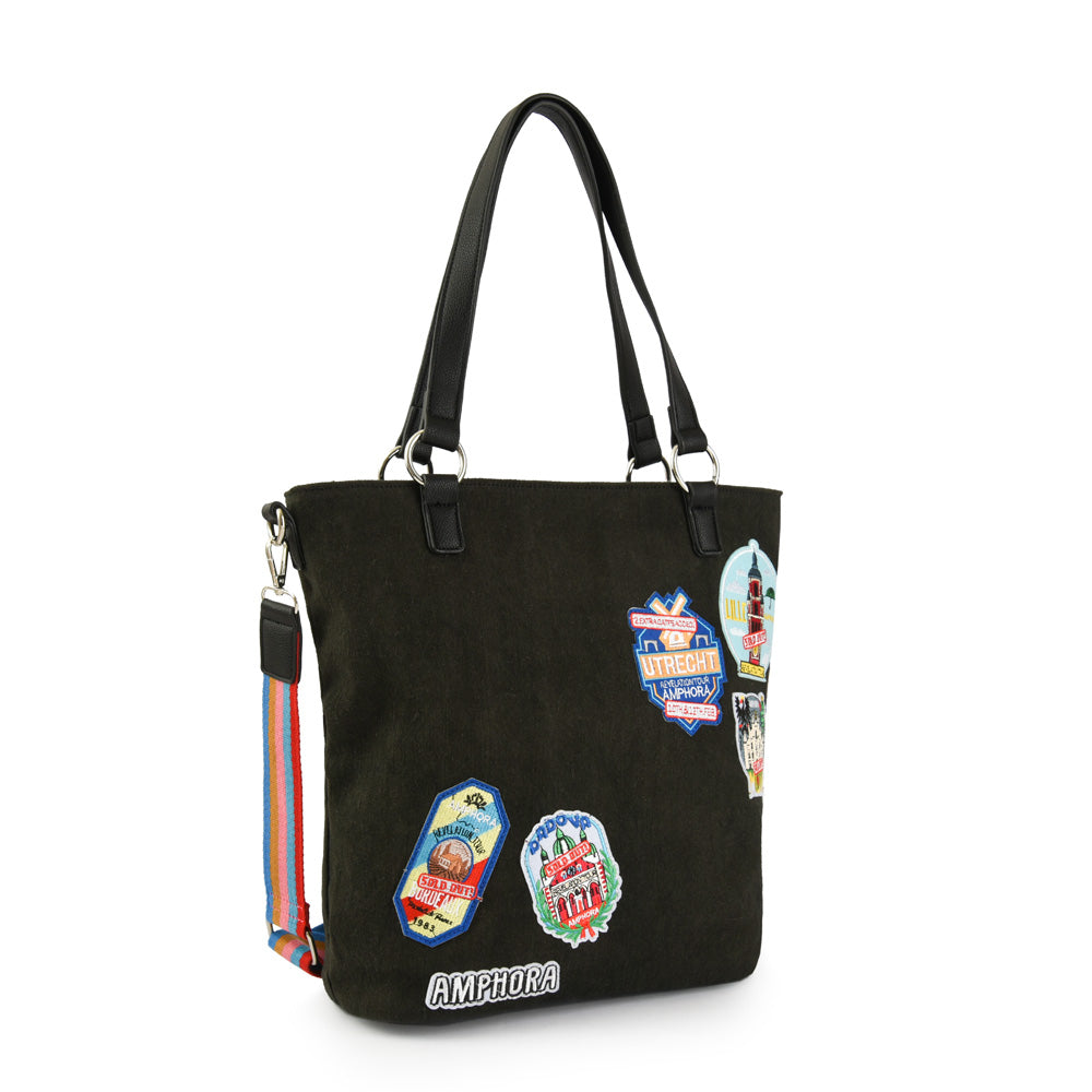 Cartera tote shopping mika grande negro