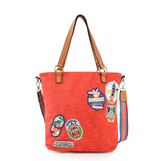 Cartera tote mika shopping grande coral