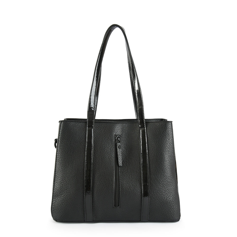 Cartera Dos Asas Tres divisiones Mediana Portugal Negro