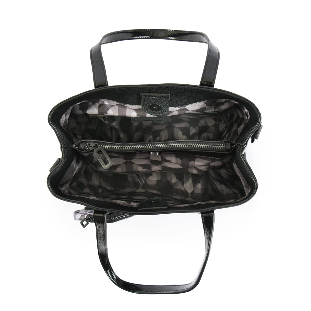 Cartera Dos Asas Tres divisiones Mediana Portugal Negro