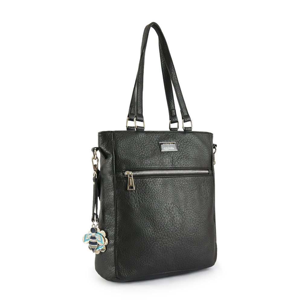 Cartera Dos Asas Grande Car Pintos Negro