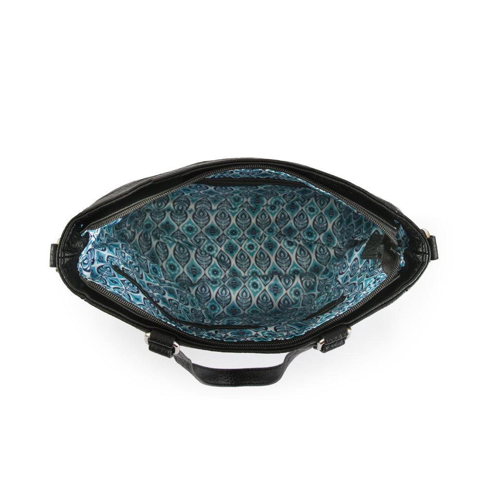 Cartera Dos Asas Grande Car Pintos Negro