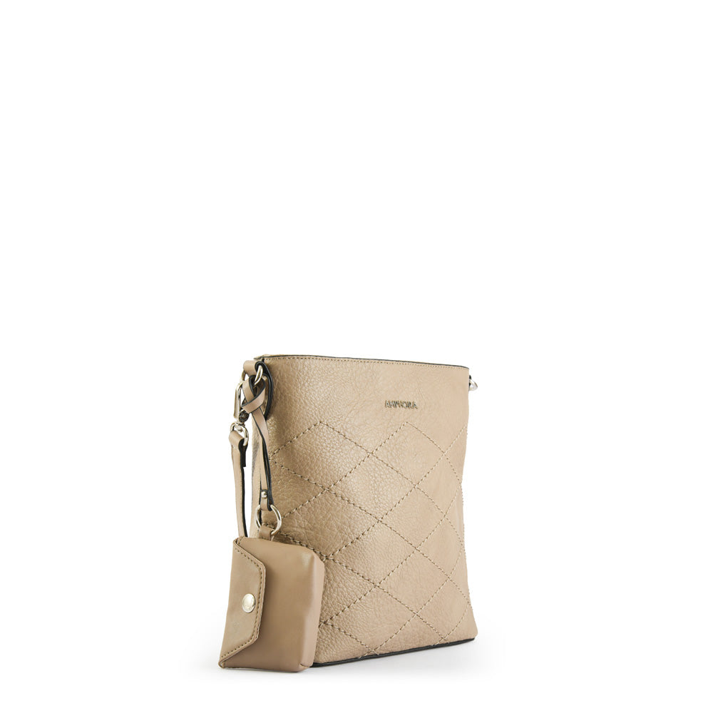 Cartera bandolera mediana uranita taupe